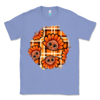 Colony Blue Thanksgiving Turkey With Tartan Patch Classic Tee - BundleAndBundleShop