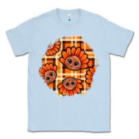 Dusty Blue Thanksgiving Turkey With Tartan Patch Classic Tee - BundleAndBundleShop