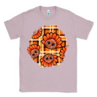 Lilac Thanksgiving Turkey With Tartan Patch Classic Tee - BundleAndBundleShop