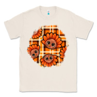 Natural Thanksgiving Turkey With Tartan Patch Classic Tee - BundleAndBundleShop