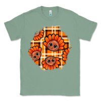 Sage Thanksgiving Turkey With Tartan Patch Classic Tee - BundleAndBundleShop