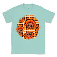 Seafoam Thanksgiving Turkey With Tartan Patch Classic Tee - BundleAndBundleShop
