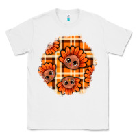 White Thanksgiving Turkey With Tartan Patch Classic Tee - BundleAndBundleShop
