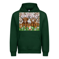 Forest Green easter cow Urban Hoodie - CowhideDigitalArt
