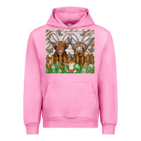 Fuchsia Pink easter cow Urban Hoodie - CowhideDigitalArt