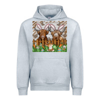 Heather Grey easter cow Urban Hoodie - CowhideDigitalArt