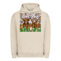 Pigment French Oak easter cow Urban Hoodie - CowhideDigitalArt