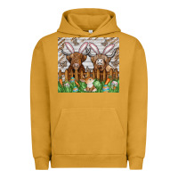 Pigment Peanut Butter easter cow Urban Hoodie - CowhideDigitalArt