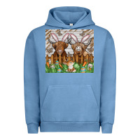 Pigment Pebble Blue easter cow Urban Hoodie - CowhideDigitalArt