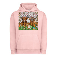 Pigment Salmon easter cow Urban Hoodie - CowhideDigitalArt