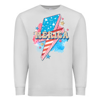 Dove Grey Merica leopard lightning bolt Premium Sweatshirt - FaDigitalArtStudio