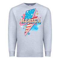 Heather Grey Merica leopard lightning bolt Premium Sweatshirt - FaDigitalArtStudio