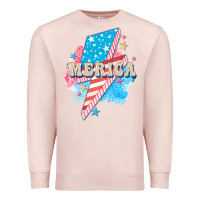 Pale Pink Merica leopard lightning bolt Premium Sweatshirt - FaDigitalArtStudio