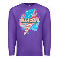 Purple Merica leopard lightning bolt Premium Sweatshirt - FaDigitalArtStudio