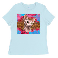 Baby Blue Western Sphynx Cat Ladies Tee - LillyAllenDesigns