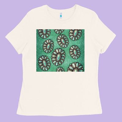 Turquoise Gemstone Glitter Ladies Tee Designed By Jasminsmagicworld