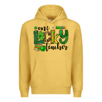 Antique Gold St. Patrick's One lucky Teacher Premium Hoodie - OliviaCreatesArt