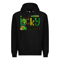 Black St. Patrick's One lucky Teacher Premium Hoodie - OliviaCreatesArt
