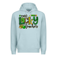 Blue Mist St. Patrick's One lucky Teacher Premium Hoodie - OliviaCreatesArt