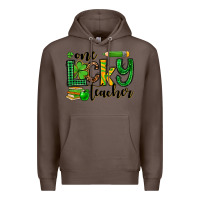 Coffee St. Patrick's One lucky Teacher Premium Hoodie - OliviaCreatesArt