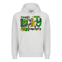 Dove Grey St. Patrick's One lucky Teacher Premium Hoodie - OliviaCreatesArt