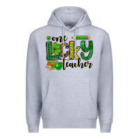 Heather Grey St. Patrick's One lucky Teacher Premium Hoodie - OliviaCreatesArt