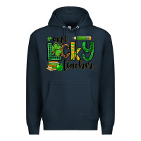 Navy St. Patrick's One lucky Teacher Premium Hoodie - OliviaCreatesArt