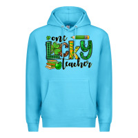 Ocean Blue St. Patrick's One lucky Teacher Premium Hoodie - OliviaCreatesArt