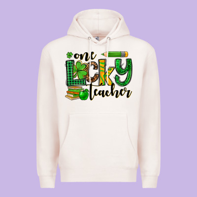 St. Patrick's One Lucky Teacher Premium Hoodie Designed By Oliviacreatesart
