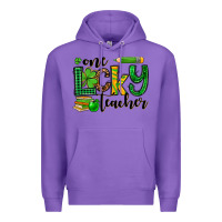Purple St. Patrick's One lucky Teacher Premium Hoodie - OliviaCreatesArt