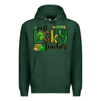 Sports Green St. Patrick's One lucky Teacher Premium Hoodie - OliviaCreatesArt