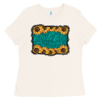 Bone sunflower background Ladies Tee - BarkalooDesign