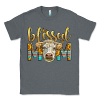 Charcoal Heather Western Blessed Mom Charolais Bull Mother's Day Classic Tee - LillyAllenDesigns