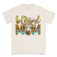 Natural Western Blessed Mom Charolais Bull Mother's Day Classic Tee - LillyAllenDesigns