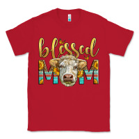 Red Western Blessed Mom Charolais Bull Mother's Day Classic Tee - LillyAllenDesigns