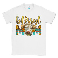 White Western Blessed Mom Charolais Bull Mother's Day Classic Tee - LillyAllenDesigns