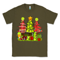 Army Green Christmas With Tennis Trees Classic Tee - BundleAndBundleShop