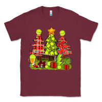 Burgundy Christmas With Tennis Trees Classic Tee - BundleAndBundleShop