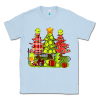 Dusty Blue Christmas With Tennis Trees Classic Tee - BundleAndBundleShop