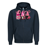 Navy breast cancer gnomes Zipper Hoodie - CowGirlArtShop