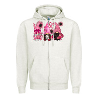 Oatmeal Heather breast cancer gnomes Zipper Hoodie - CowGirlArtShop