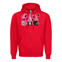 Red breast cancer gnomes Zipper Hoodie - CowGirlArtShop