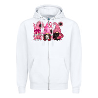 White breast cancer gnomes Zipper Hoodie - CowGirlArtShop