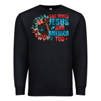Black She love Jesus and America too Premium Sweatshirt - FaDigitalArtStudio
