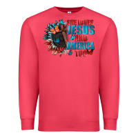 Cardinal She love Jesus and America too Premium Sweatshirt - FaDigitalArtStudio