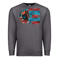 Charcoal Heather She love Jesus and America too Premium Sweatshirt - FaDigitalArtStudio