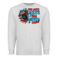 Dove Grey She love Jesus and America too Premium Sweatshirt - FaDigitalArtStudio