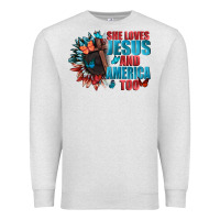 Oatmeal Heather She love Jesus and America too Premium Sweatshirt - FaDigitalArtStudio