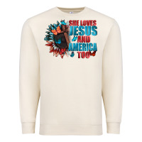 Sandshell She love Jesus and America too Premium Sweatshirt - FaDigitalArtStudio