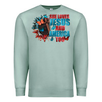 She Love Jesus And America Too Premium Sweatshirt | Teevron